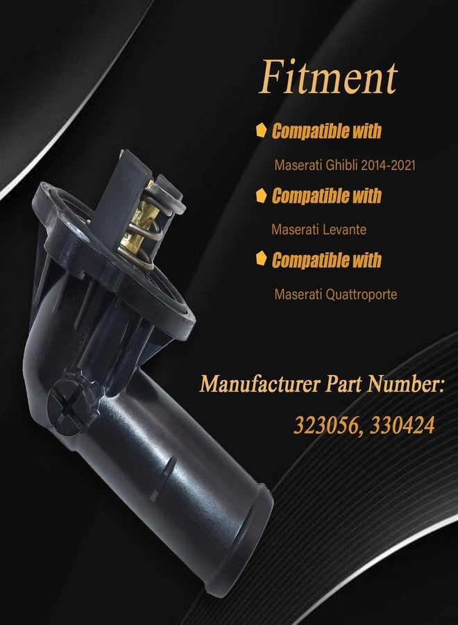 NLQR Thermostat Housing Assembly Compatible with Maserati Ghibli Levante Quattroporte 2014-2021 Replace 323056 330424 - Image 5
